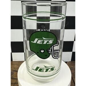 Vintage NFL Collectible ~ 1988 New York Jets Mobil Drinking Glass